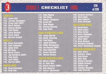 1995 Dynamic ARL Series 1 #220 Checklist Front